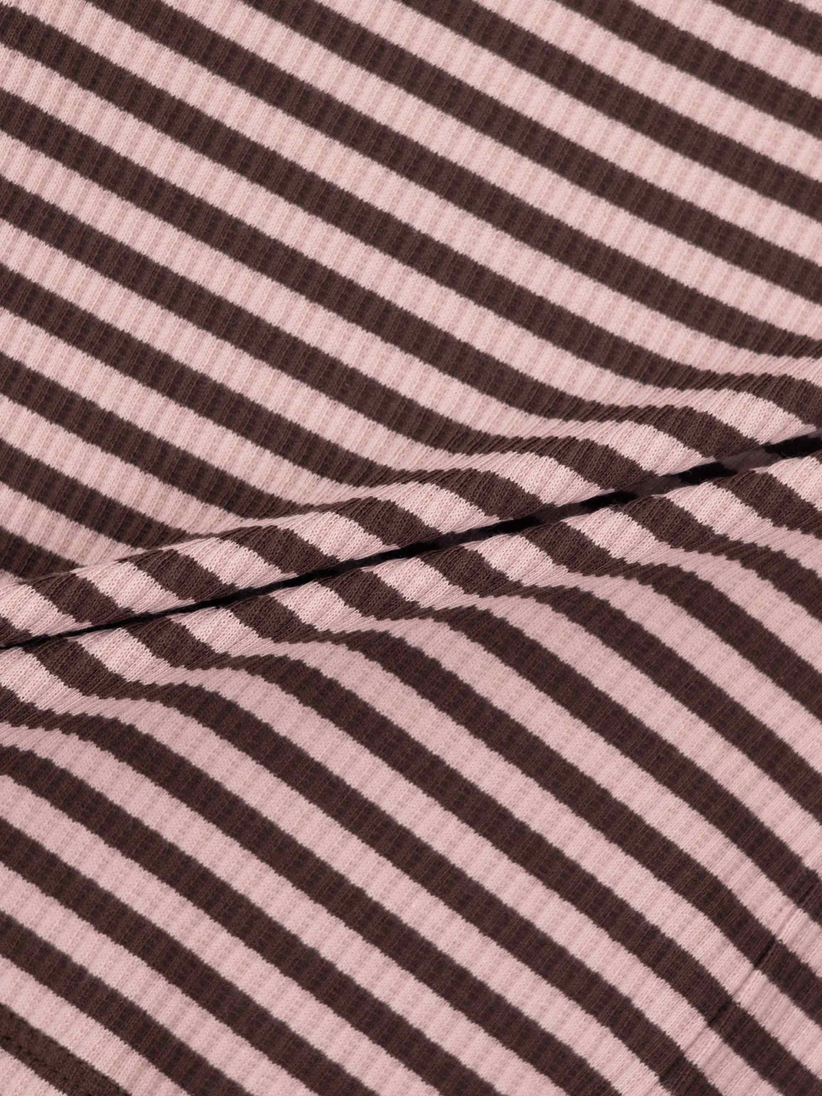 Brown and pink striped knit fabric for a skirt