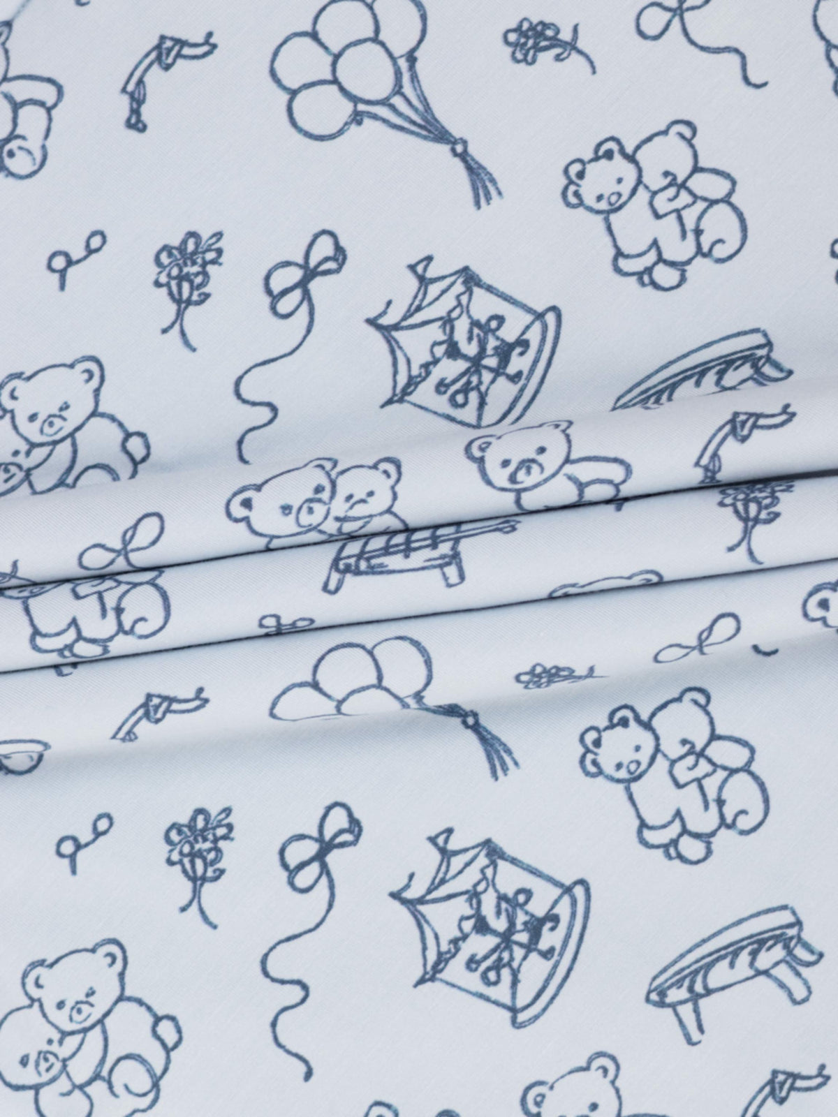 Storybook Sleep Sack - Blue, boys sleep sack featuring teddy bears and ribbon print