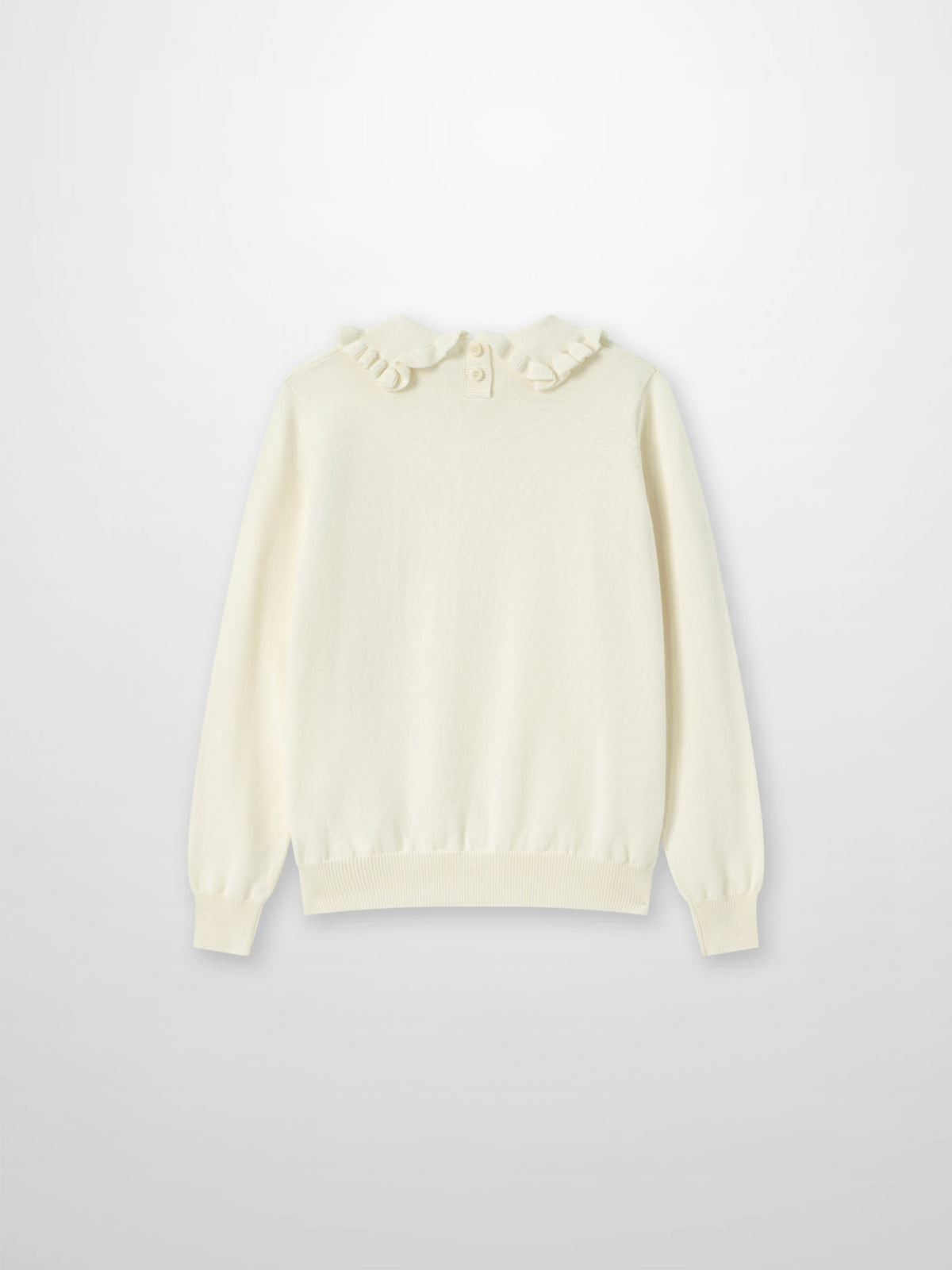 Ruffle Collar Knit Sweater - Cream, Adee girls dressy top