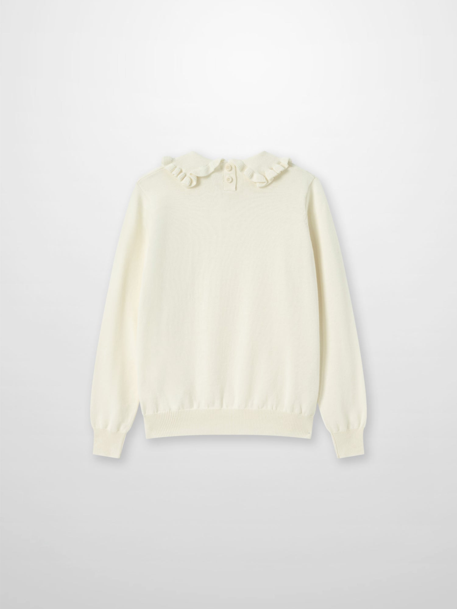 Ruffle Collar Knit Sweater - Cream, Adee girls dressy top