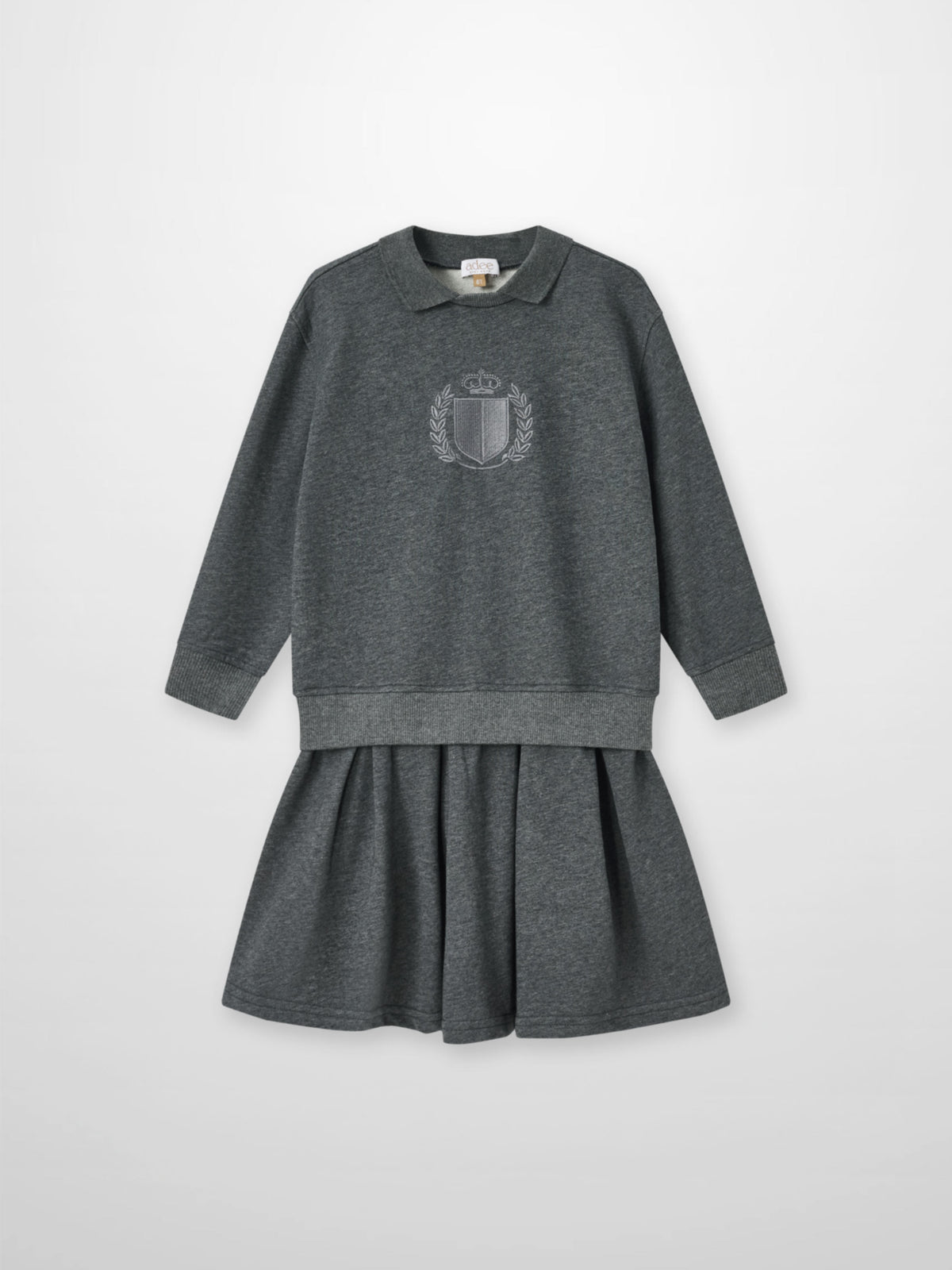 windsor grey dress Charcoal Girls Sweatshirt with Crest new-260426