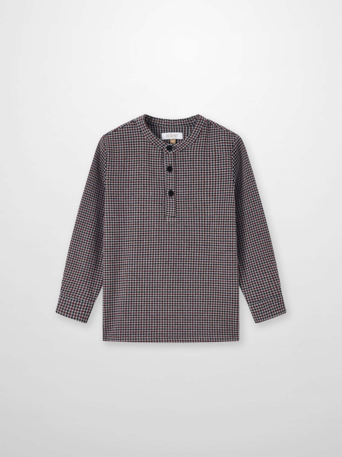 Adee Gingham Shirt Grey check pattern, boys dressy top