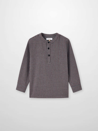 Adee Gingham Shirt Grey check pattern, boys dressy top