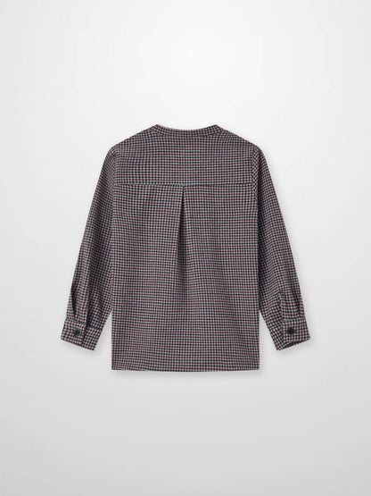 Gingham shirt - Grey for boys by Adee, dressy long-sleeve top with small check pattern