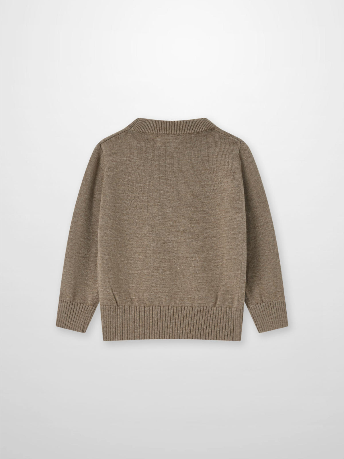 Knit Sweater - Taupe; Adee boys dressy top in taupe knit with ribbed cuffs and hem.
