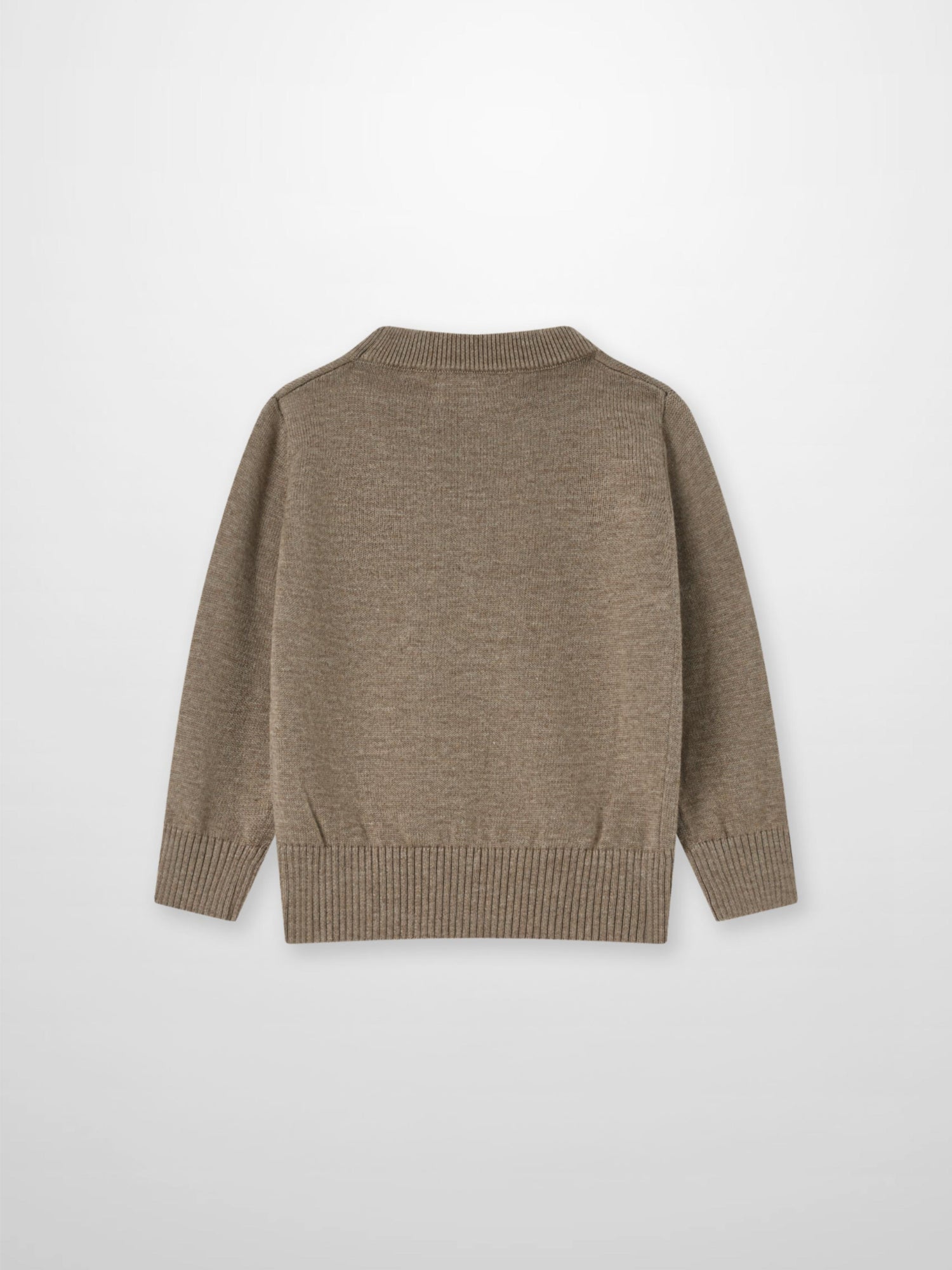 Knit Sweater - Taupe; Adee boys dressy top in taupe knit with ribbed cuffs and hem.