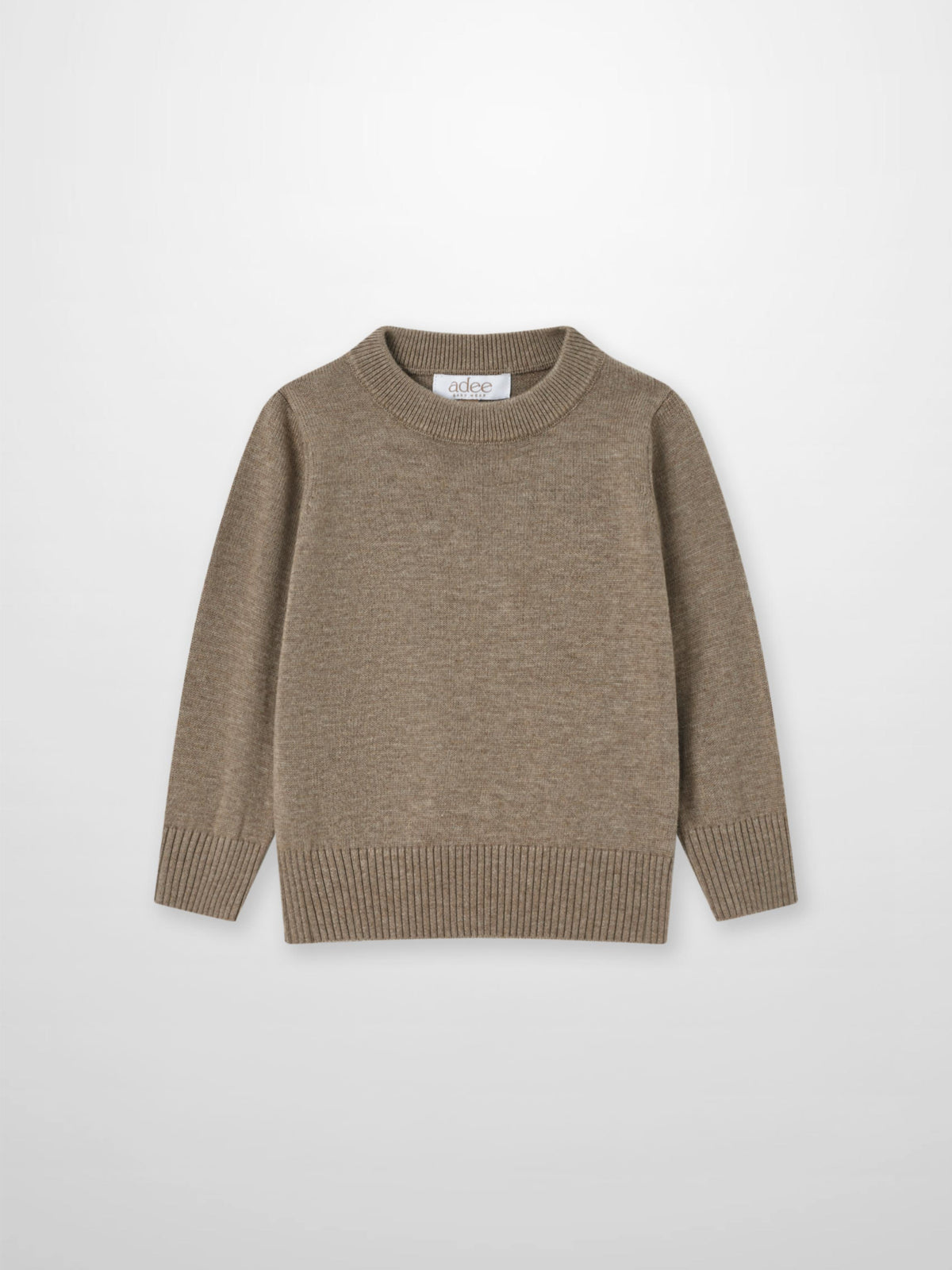Knit sweater for boys in taupe by Adee, dressy top.