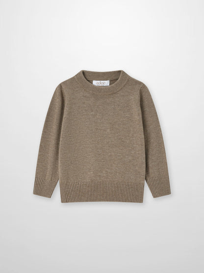 Knit sweater for boys in taupe by Adee, dressy top.