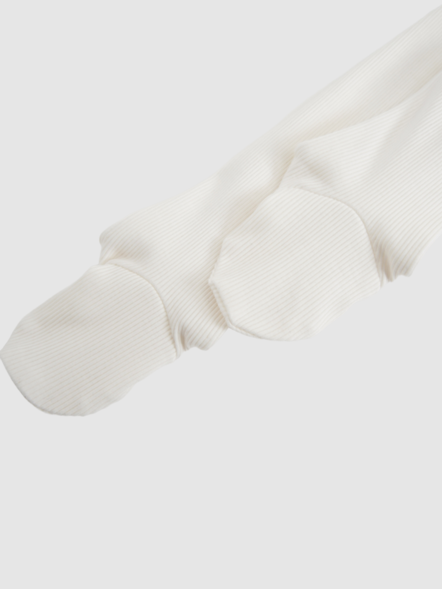 Blue Balloon Stretchy boys stretchies white ribbed knit sleeve with rounded patches