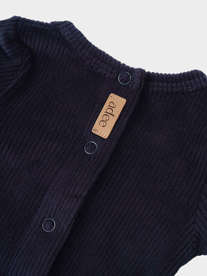 Embroidered Bunny Stretchy - Navy