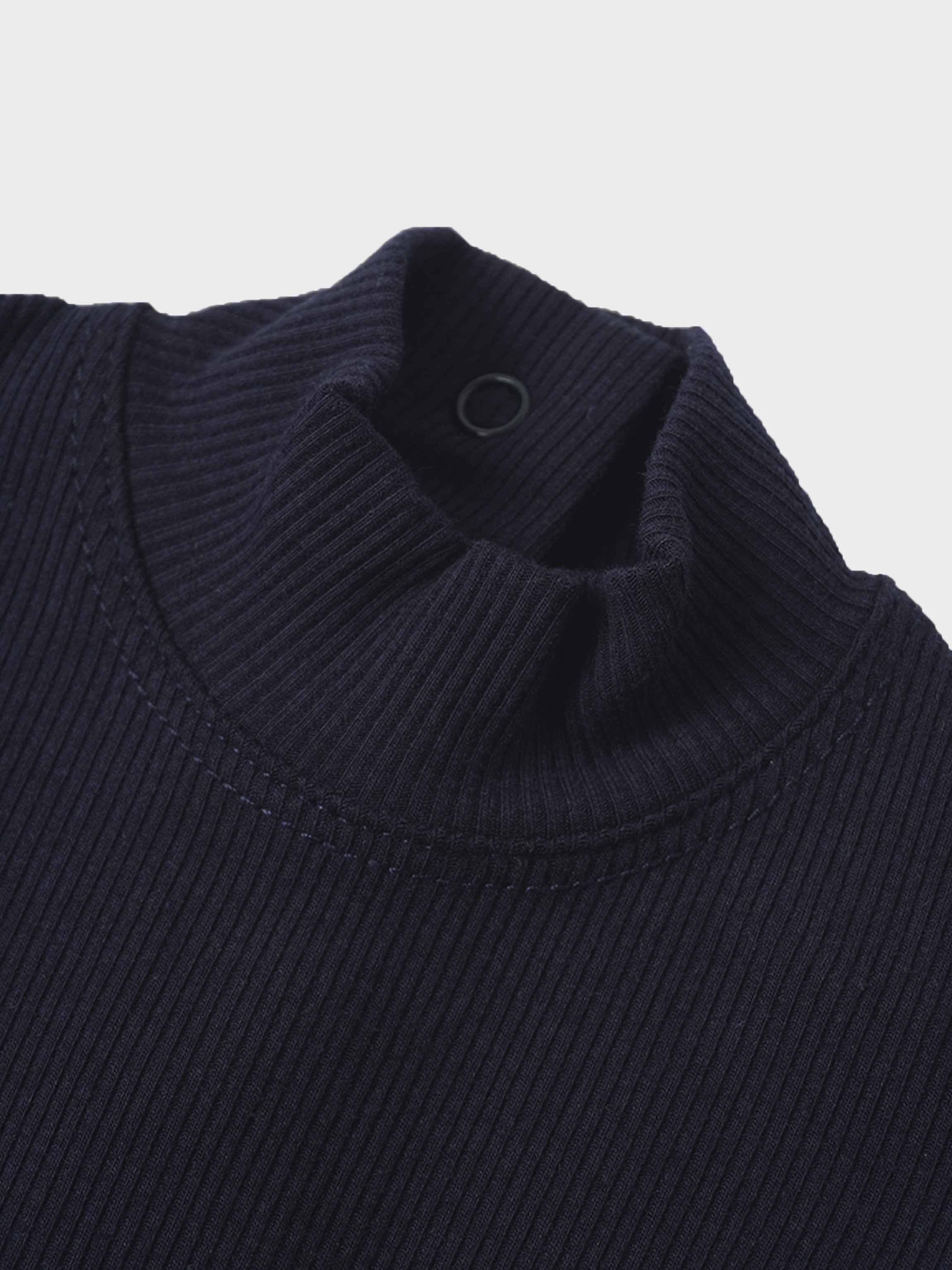 Mock Neck Stretchy - Navy