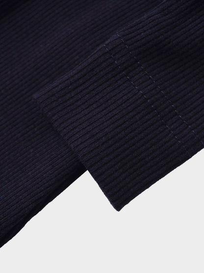 Mock Neck Stretchy - Navy