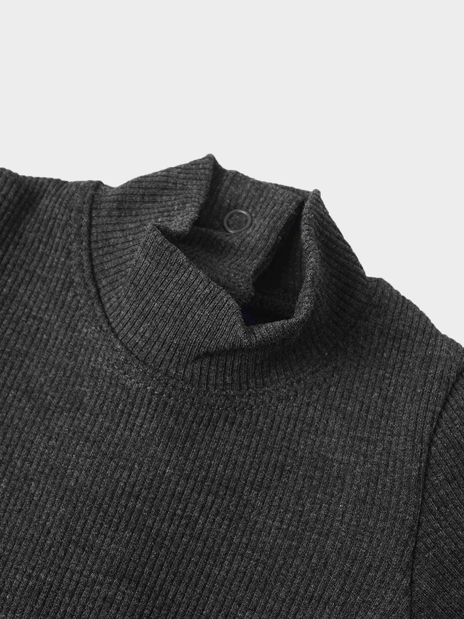 Mock Neck Stretchy - Heather Grey