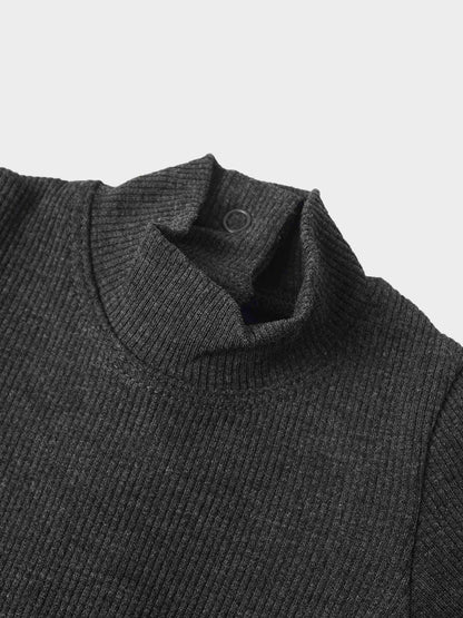 Mock Neck Stretchy - Heather Grey