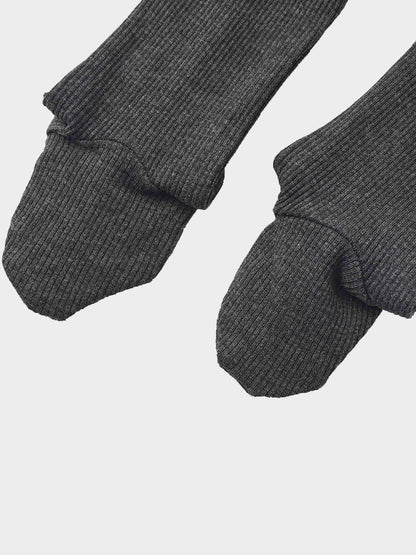 Mock Neck Stretchy - Heather Grey