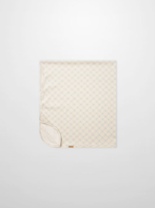 Little Button Blanket - Blue, Adee boys swaddle blanket with tiny dot pattern.
