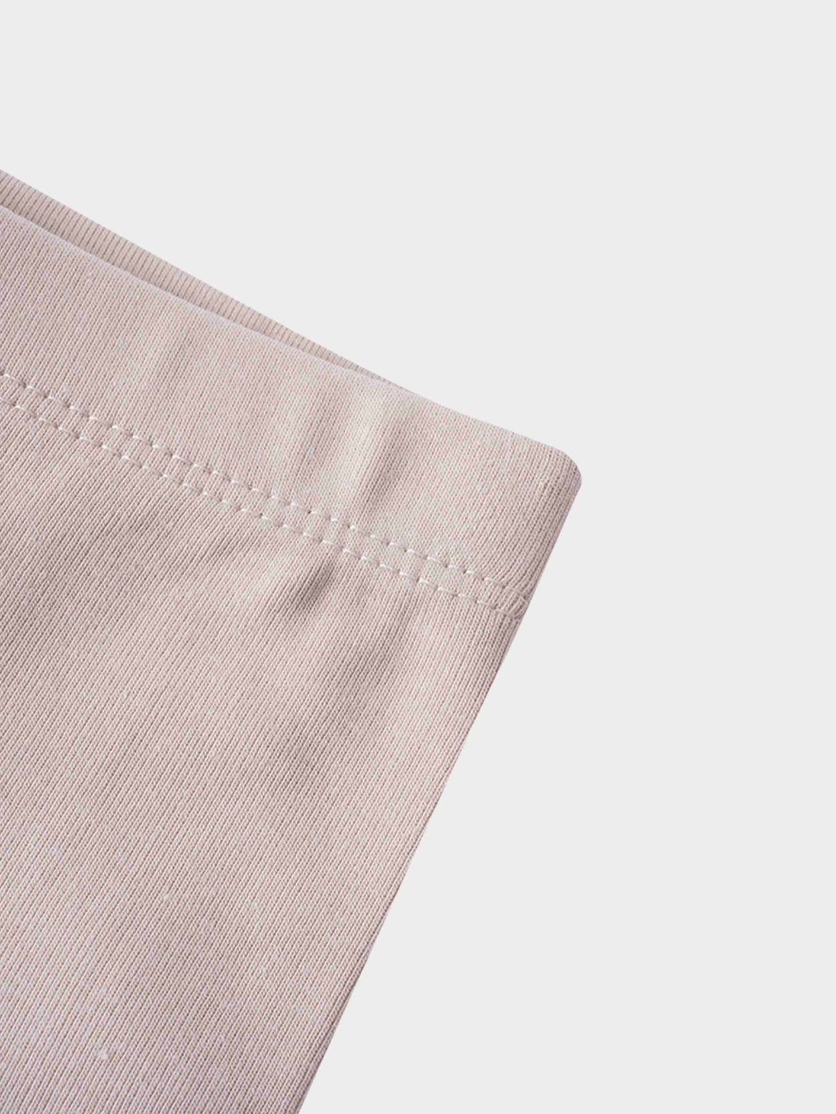 Biker shorts, light tan non-ribbed fabric, unisex basics