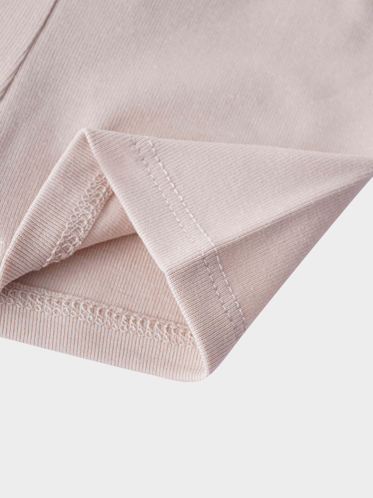 Biker shorts by Adee, light tan non-ribbed fabric for unisex basics