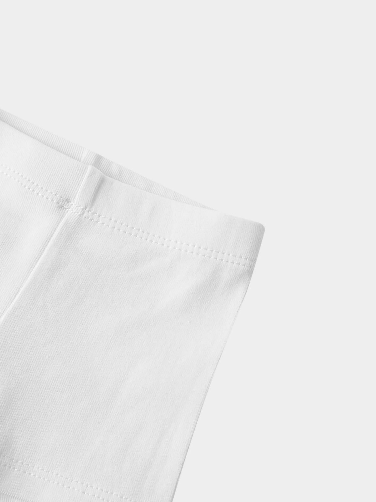 Biker shorts non ribbed white, unisex basics with crisp white fabric