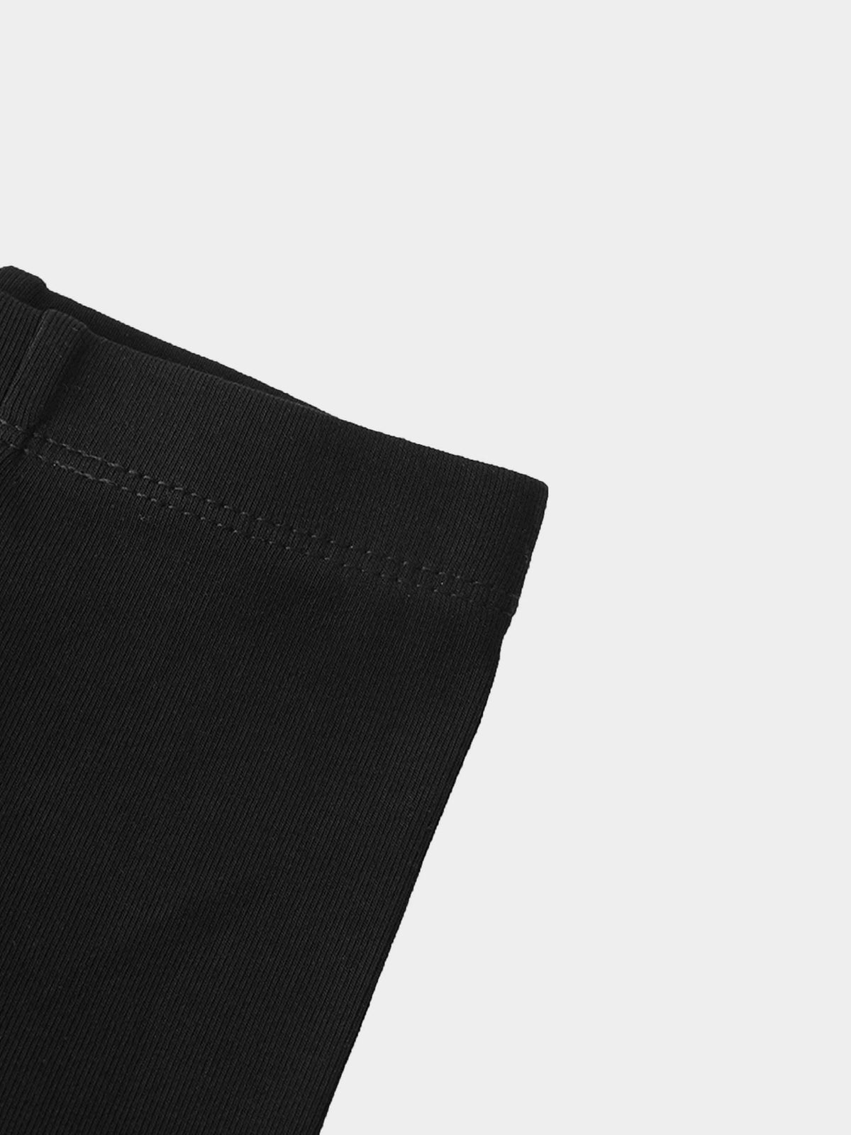 Biker shorts non ribbed black by Adee; unisex basics waistband close-up