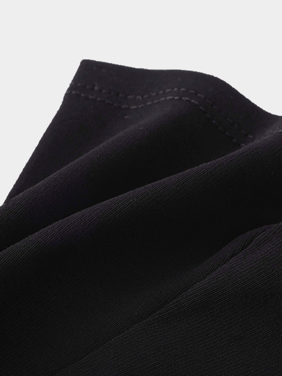 Biker Shorts non ribbed black fabric with close-up stitching detail