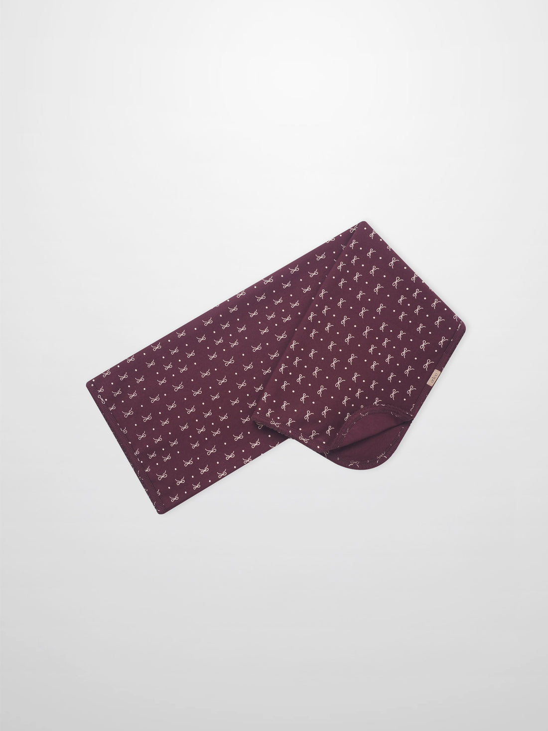 Adee Burgundy Bow Blanket swaddle for girls, burgundy with white bow pattern