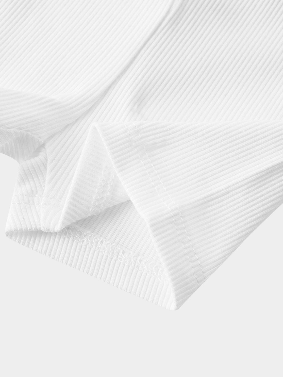 Biker shorts white thin ribbed fabric by Adee, unisex basics