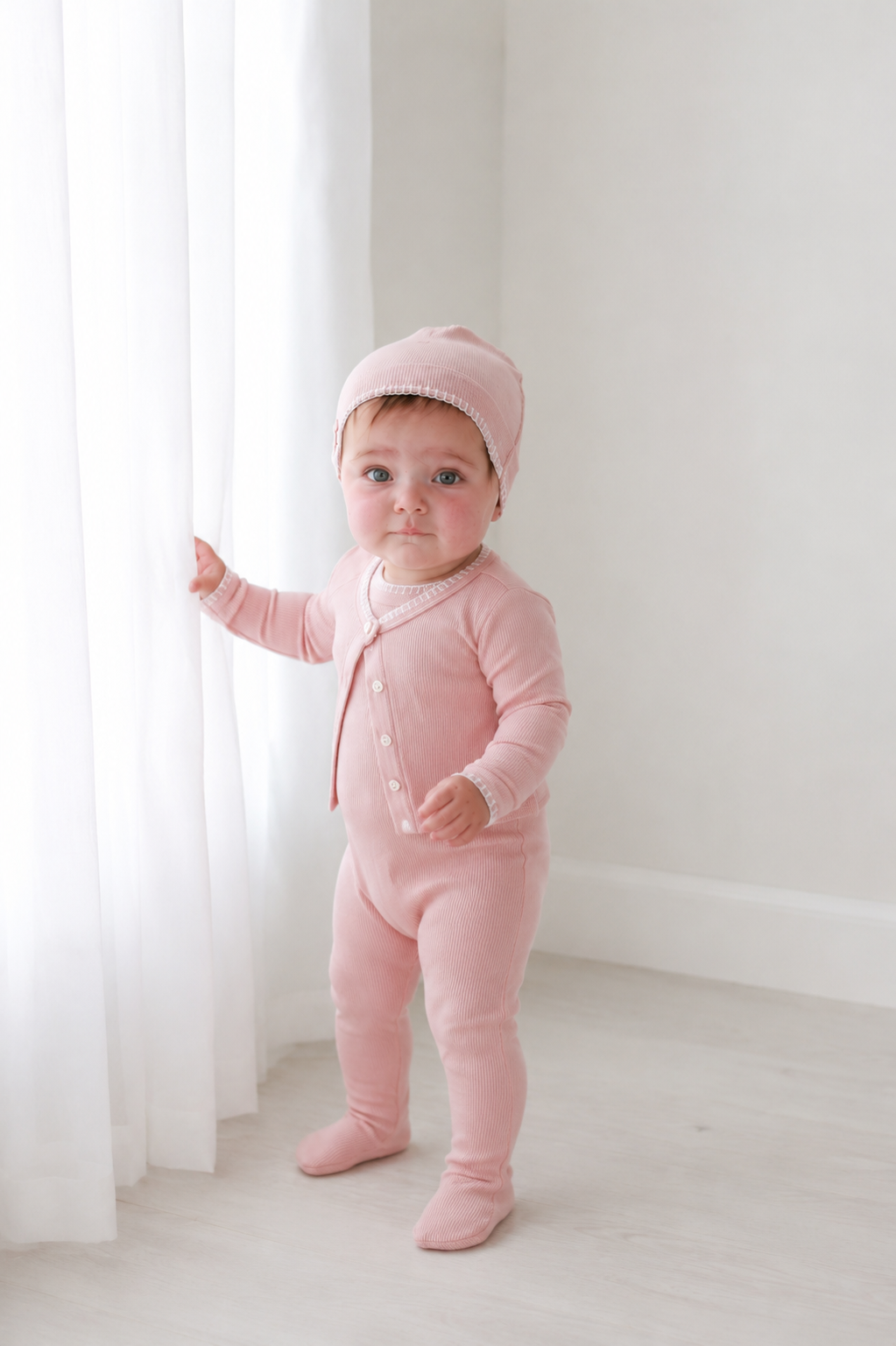 Legacy Stitch Stretchy light pink ribbed girls&