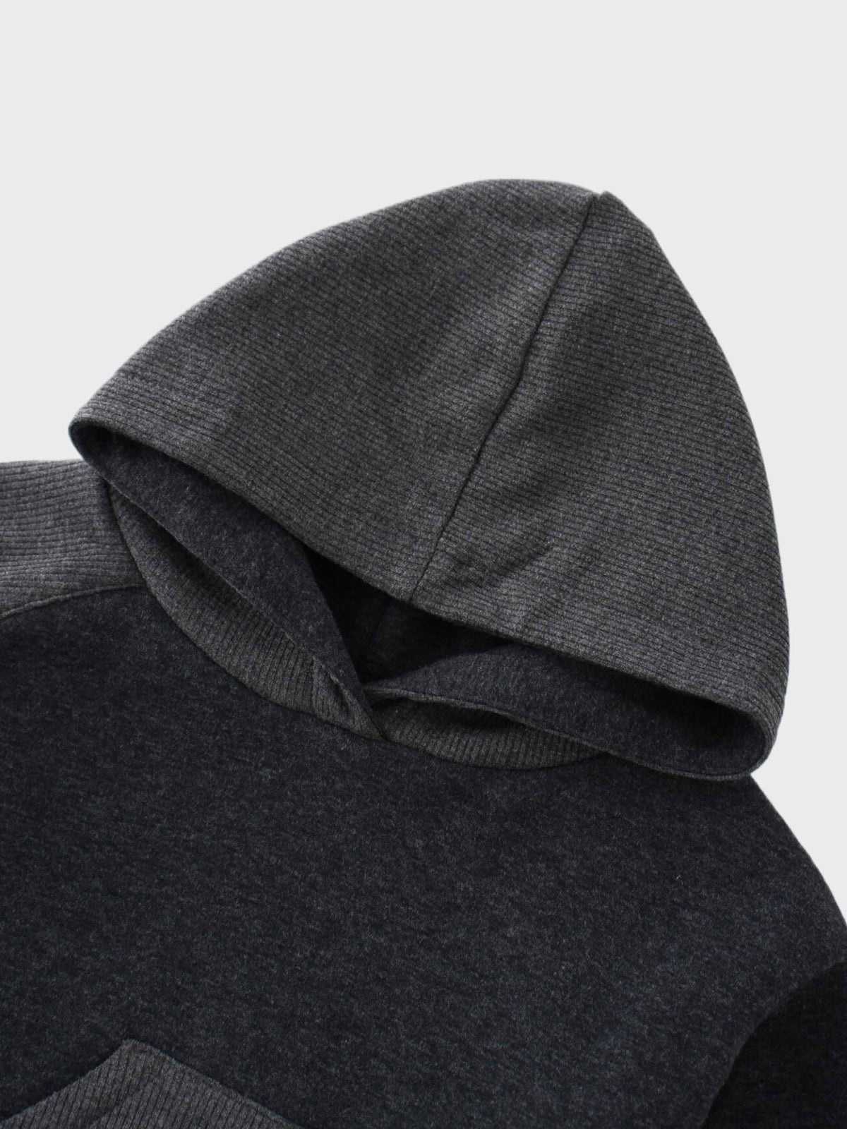 Hoodie detail in dark grey