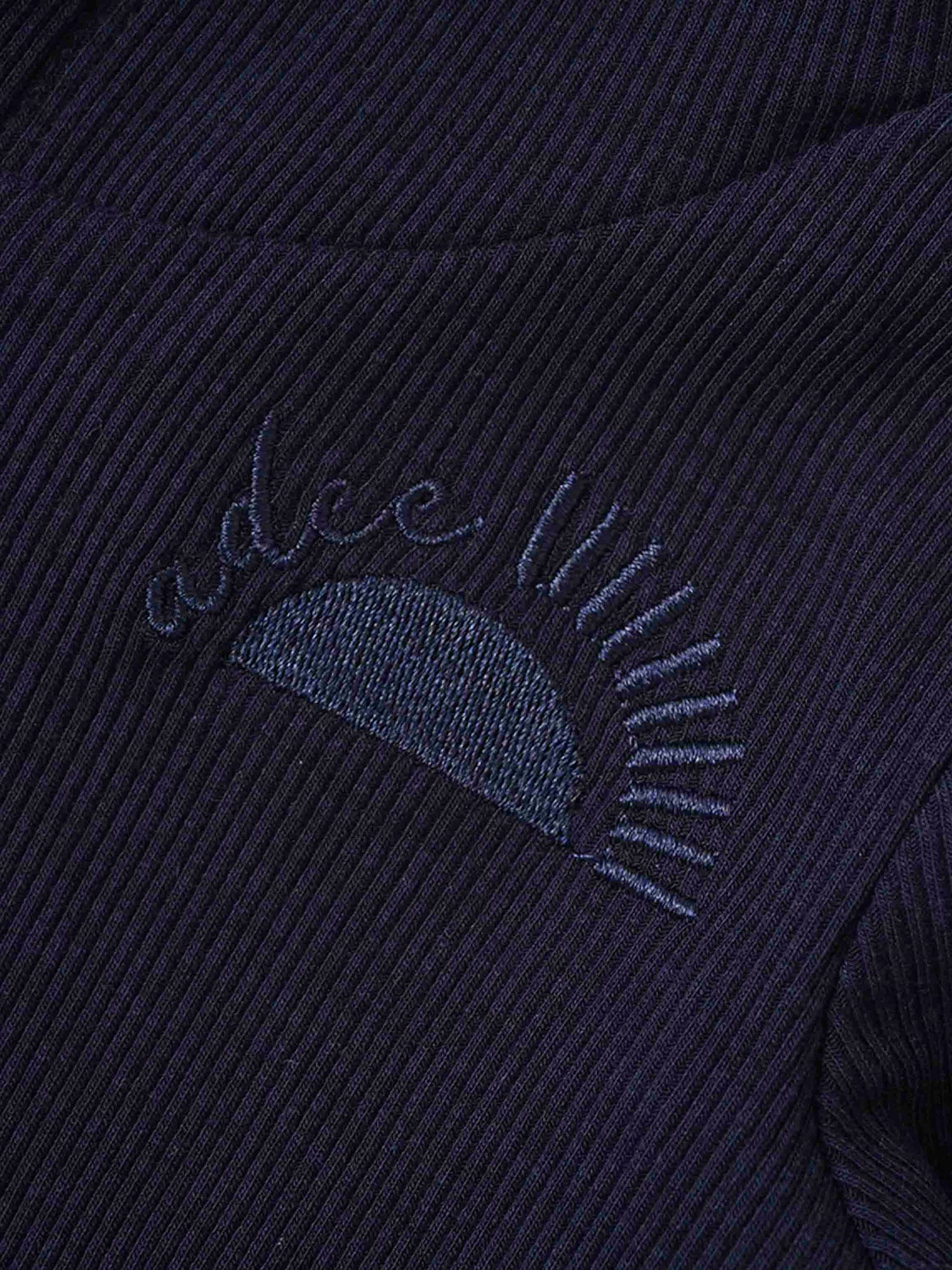 Ribbed Legging Set with Hood - Navy