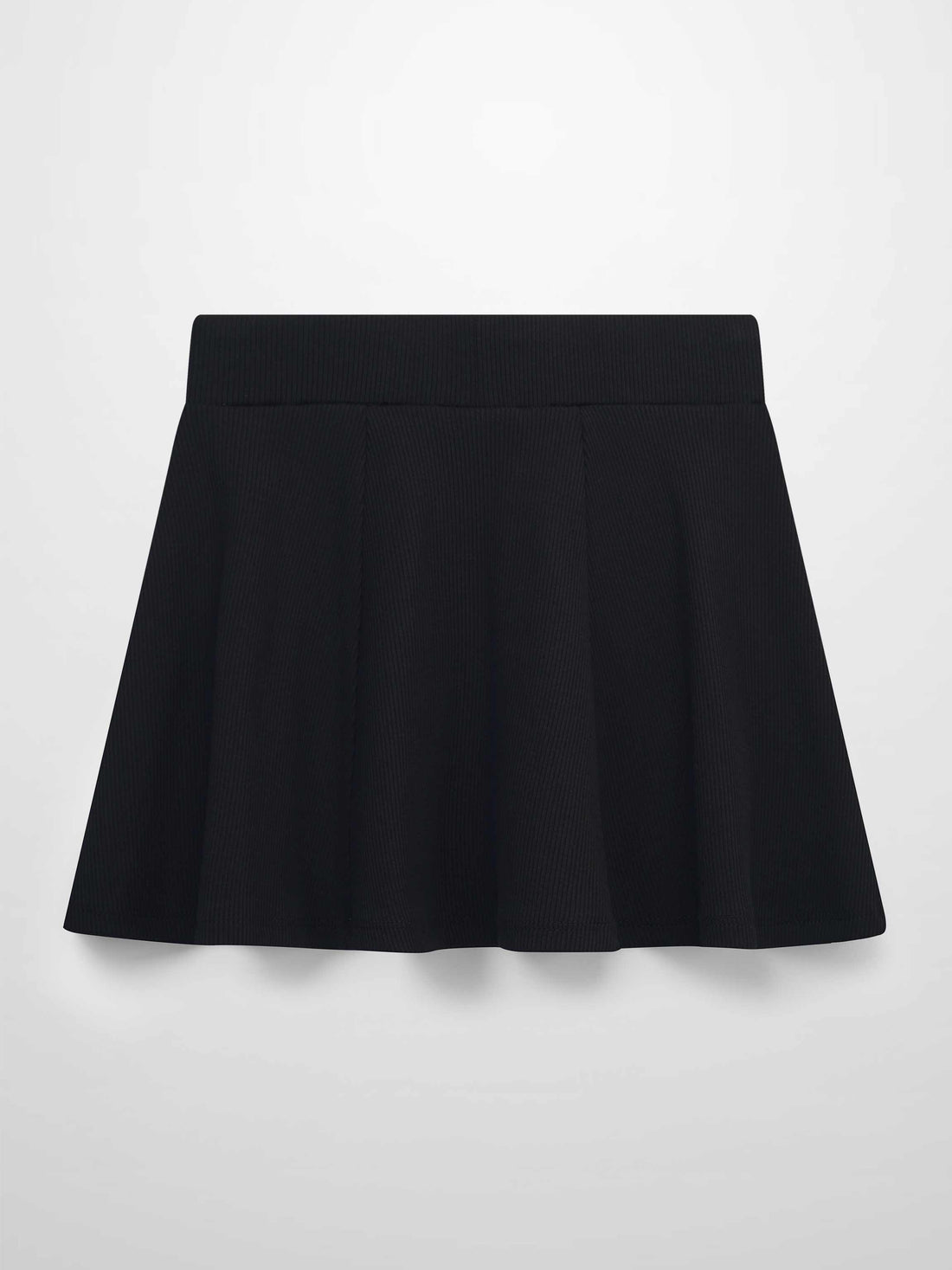 6 Panel Skirt- Black Ribbed