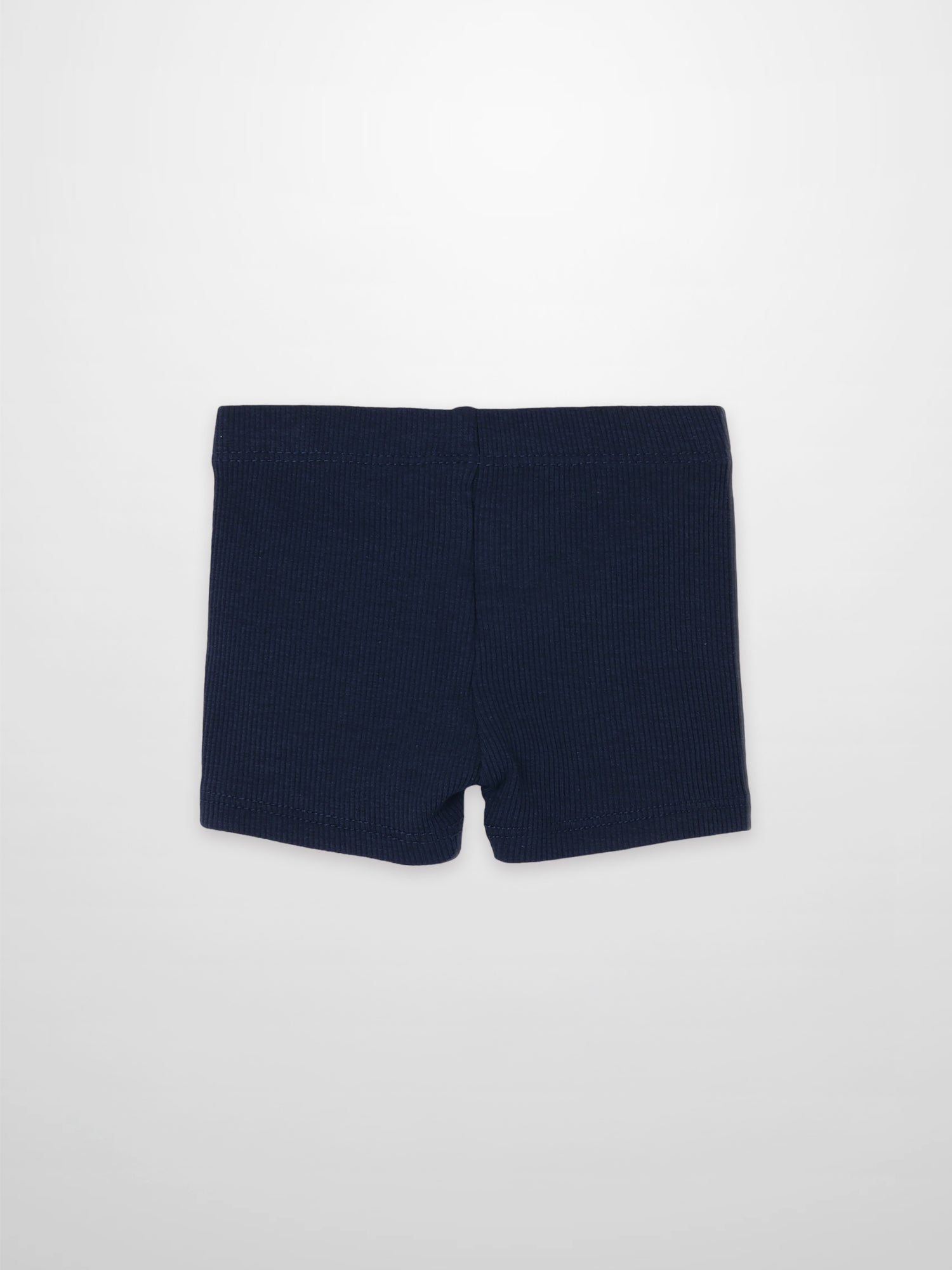 Biker shorts thin ribbed navy by Adee; unisex bottoms.