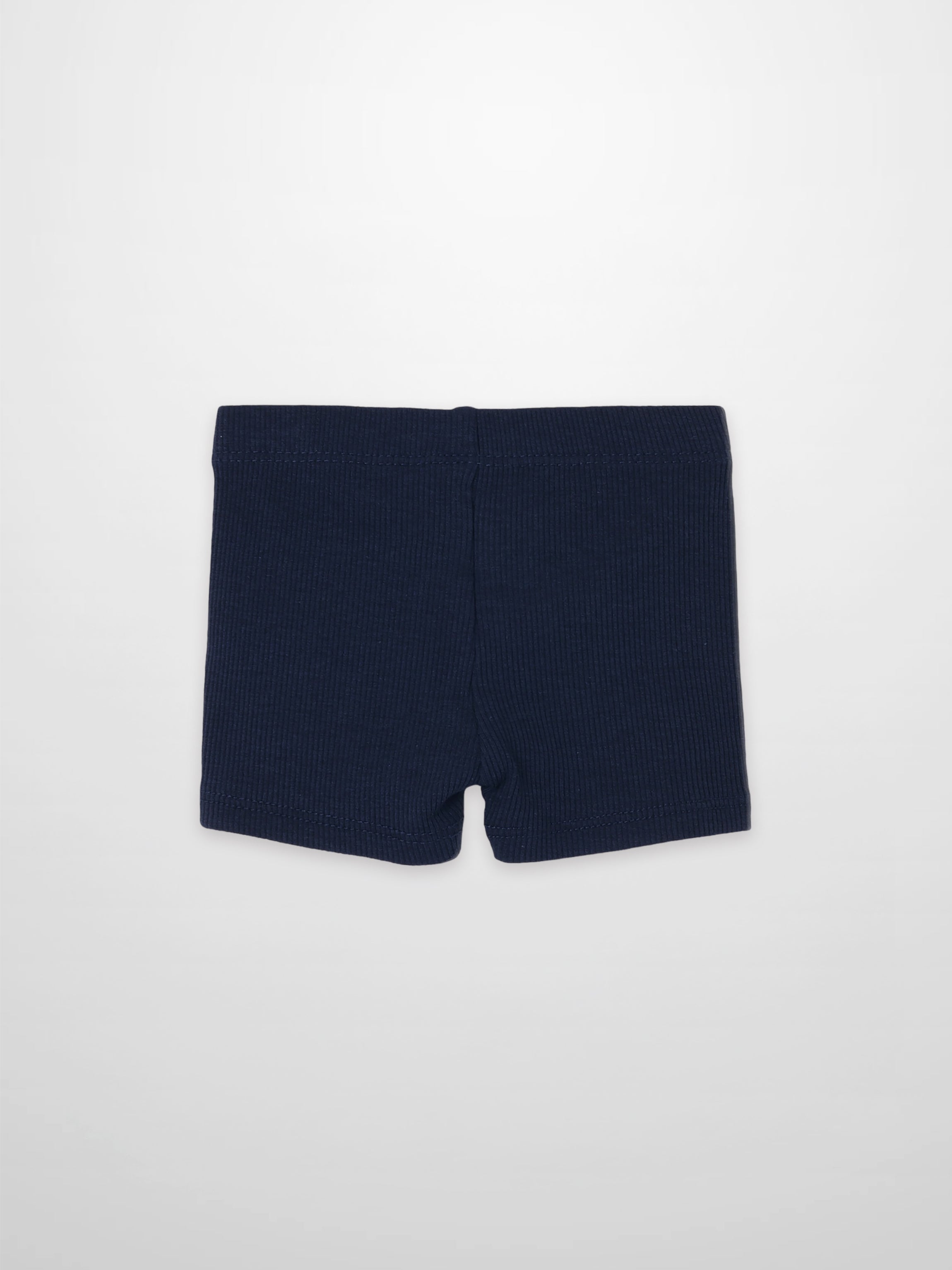 Biker shorts thin ribbed navy by Adee; unisex bottoms.