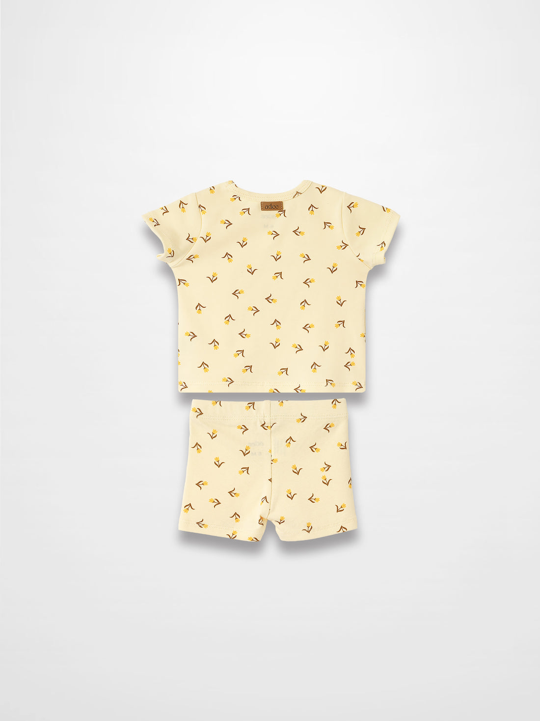 Butter Yellow Tulip Short Sleeve T-shirt &amp; Shorts Set