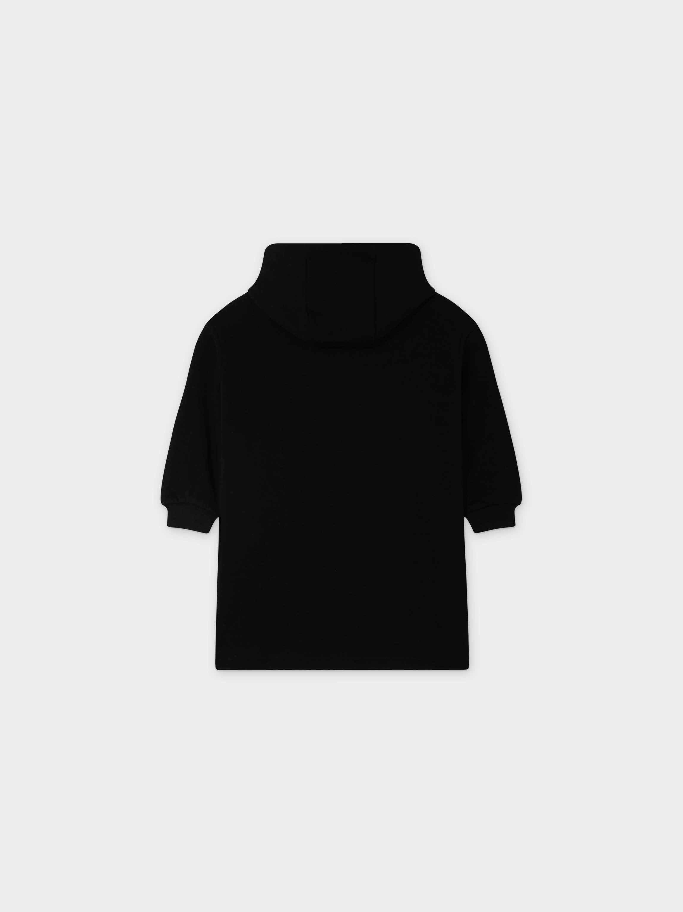 Logo Sweatshirt Dress- Black