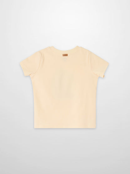 Golden Sail T-Shirt, beige short-sleeve top for boys by Adee.