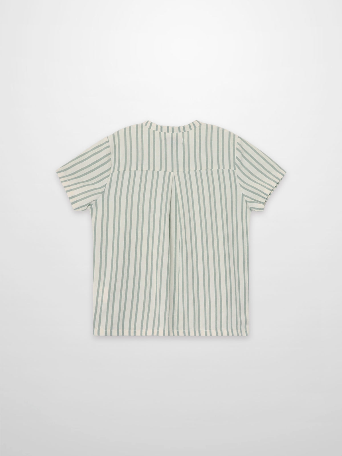 Green Striped Shirt by Adee, boys dressy top with vertical green and white stripes