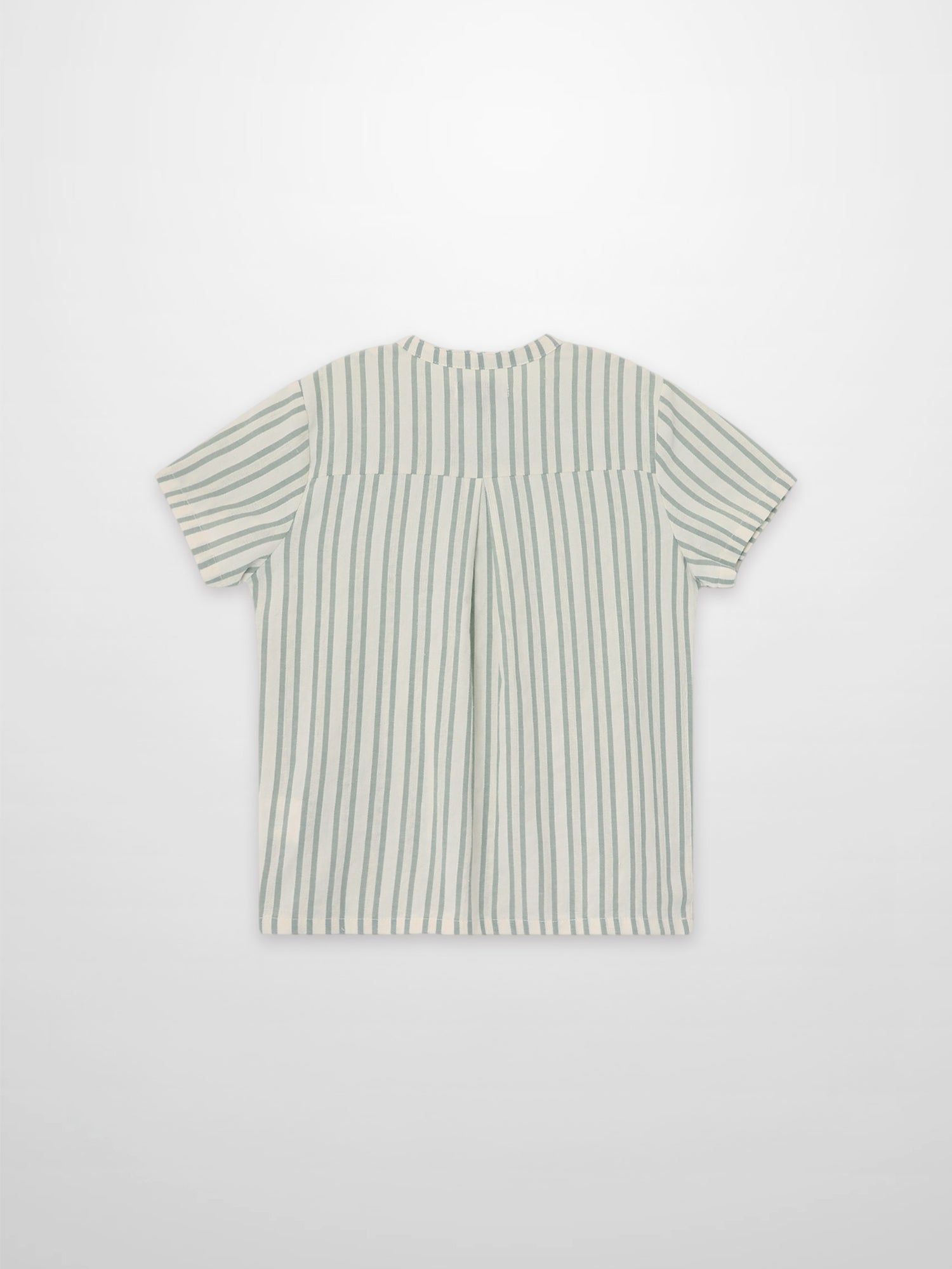 Green Striped Shirt by Adee, boys dressy top with vertical green and white stripes