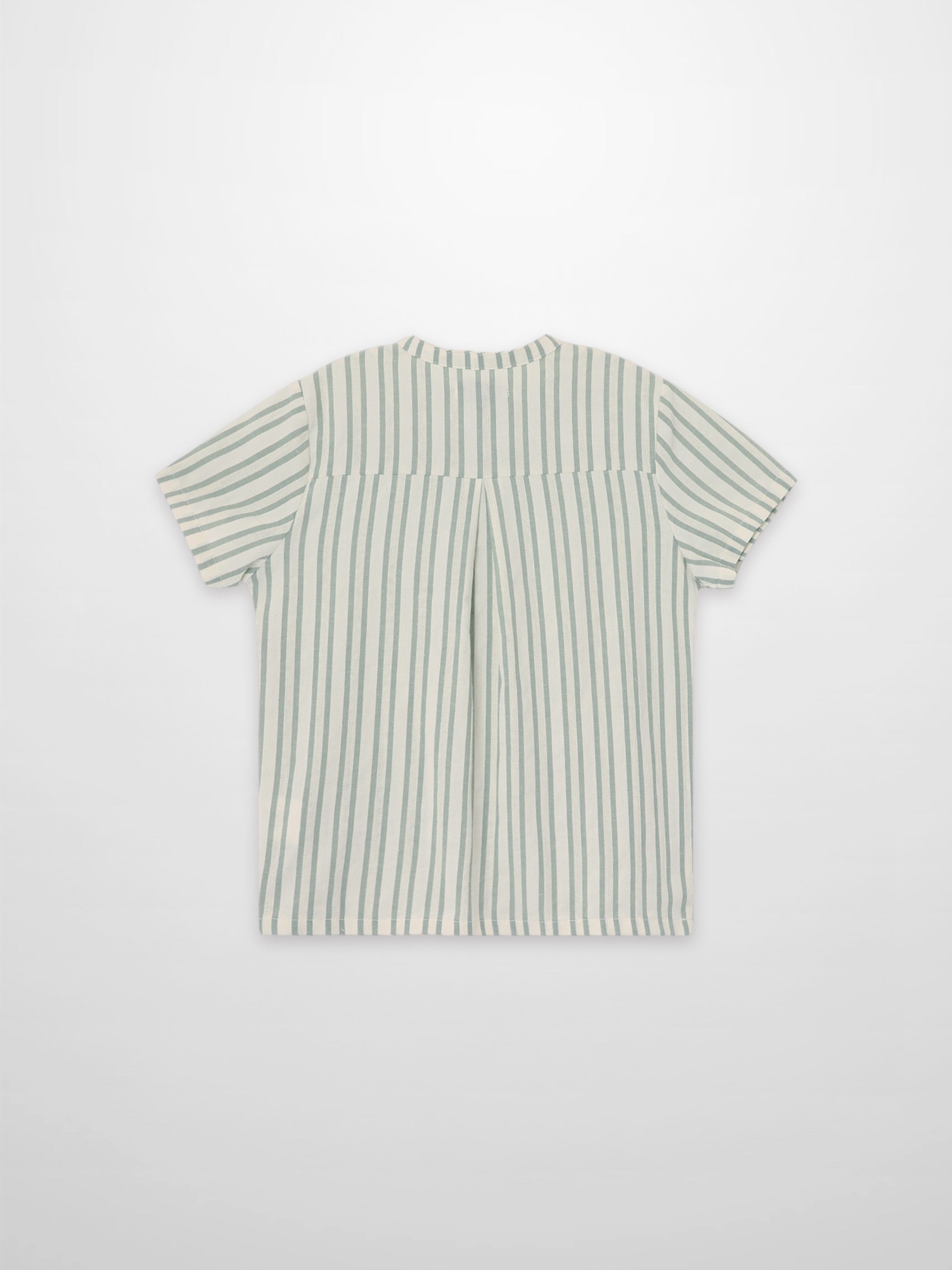 Green Striped Shirt by Adee, boys dressy top with vertical green and white stripes