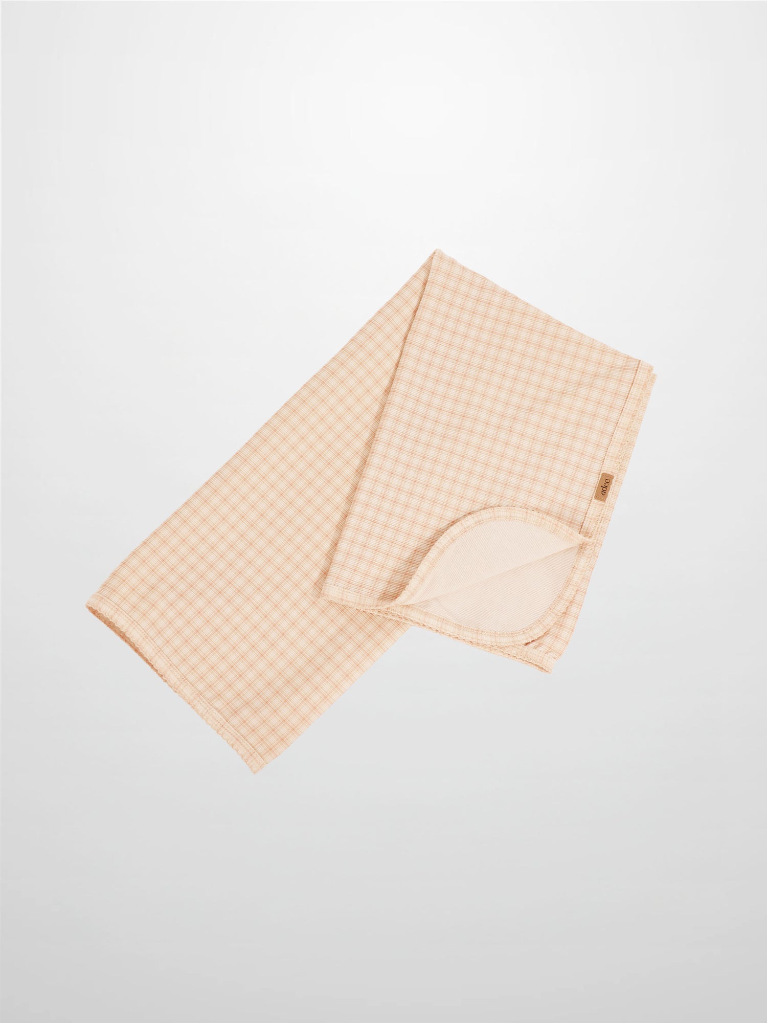 Oatmeal Grid Blanket - Pink by Adee; baby receiving swaddle blanket with light grid lines