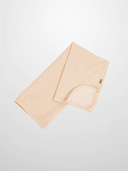 Oatmeal Grid Blanket - Pink by Adee; baby receiving swaddle blanket with light grid lines