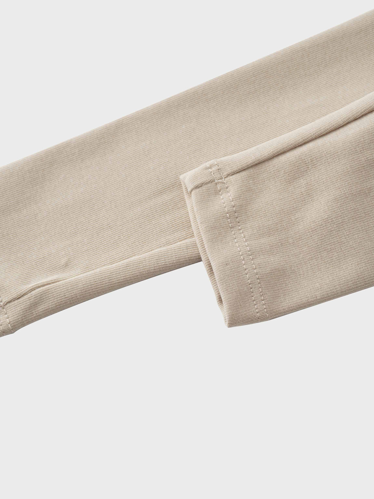 Non Ribbed Leggings taupe, unisex basics fabric close-up with visible cuff seam detail, Apparel &amp; Accessories