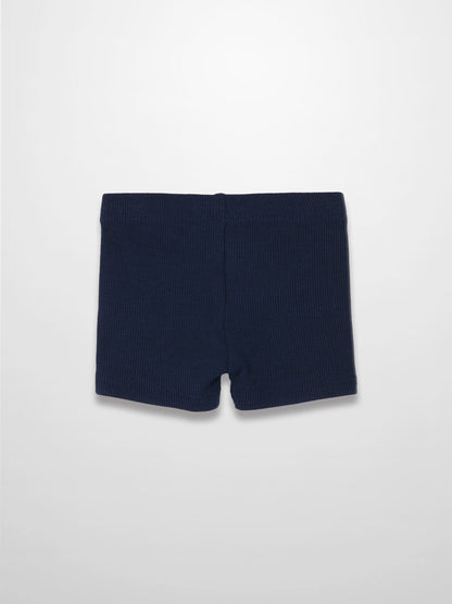 Biker Shorts Thin Ribbed- Navy