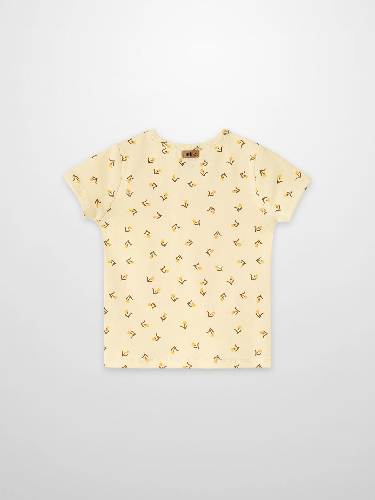 Adee butter yellow tulip print girls&