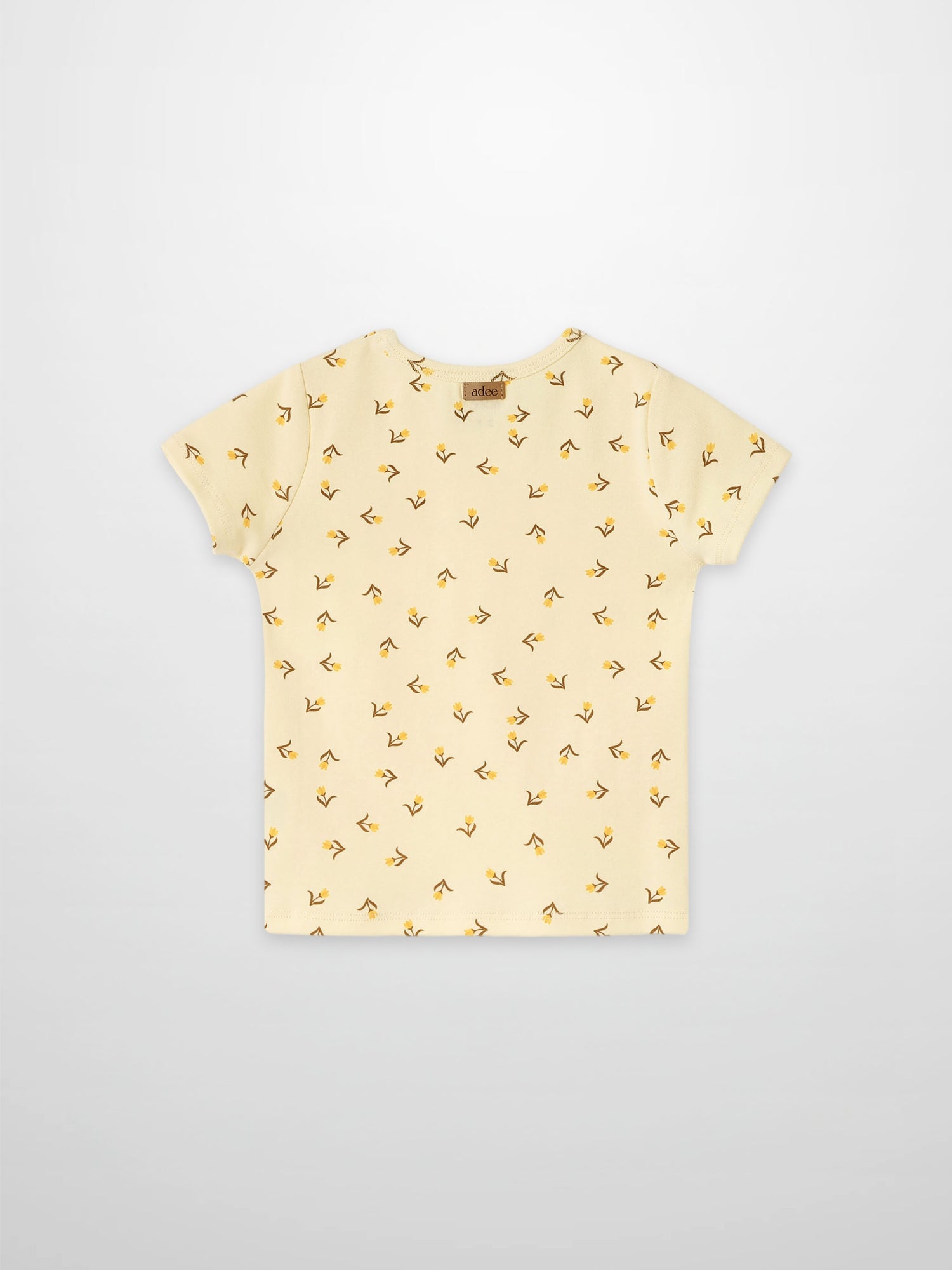 Adee butter yellow tulip print girls&