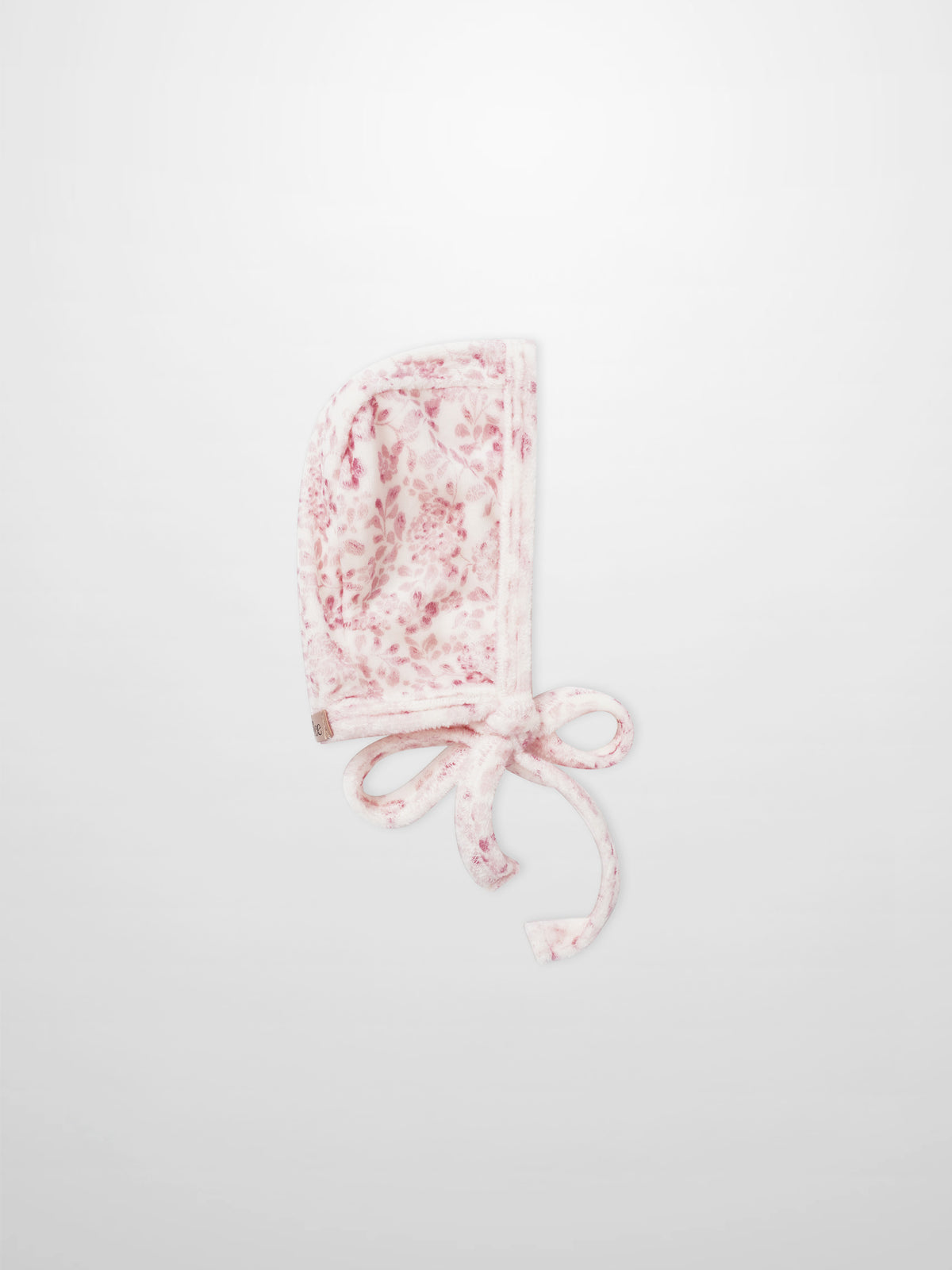 Two Tone Floral Bonnet for girls by Adee, pink floral print with ties