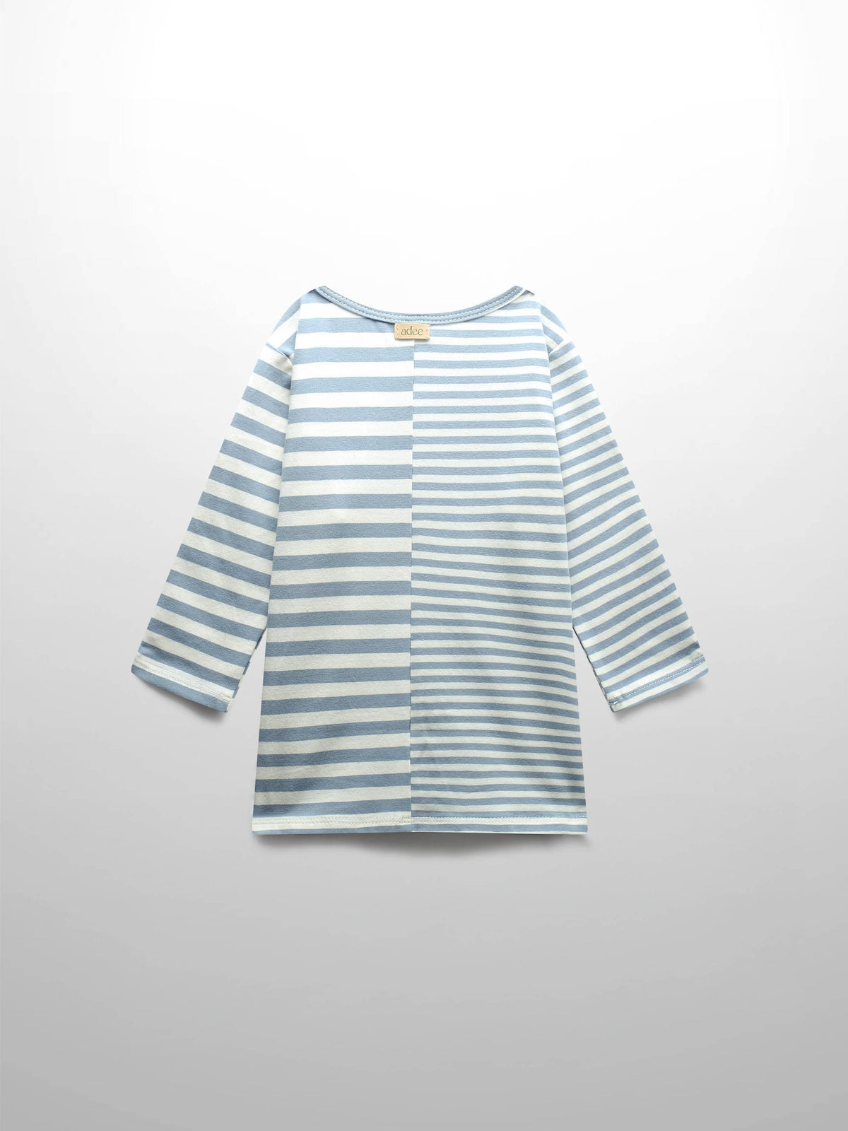 Light blue and white striped fitted T-shirt