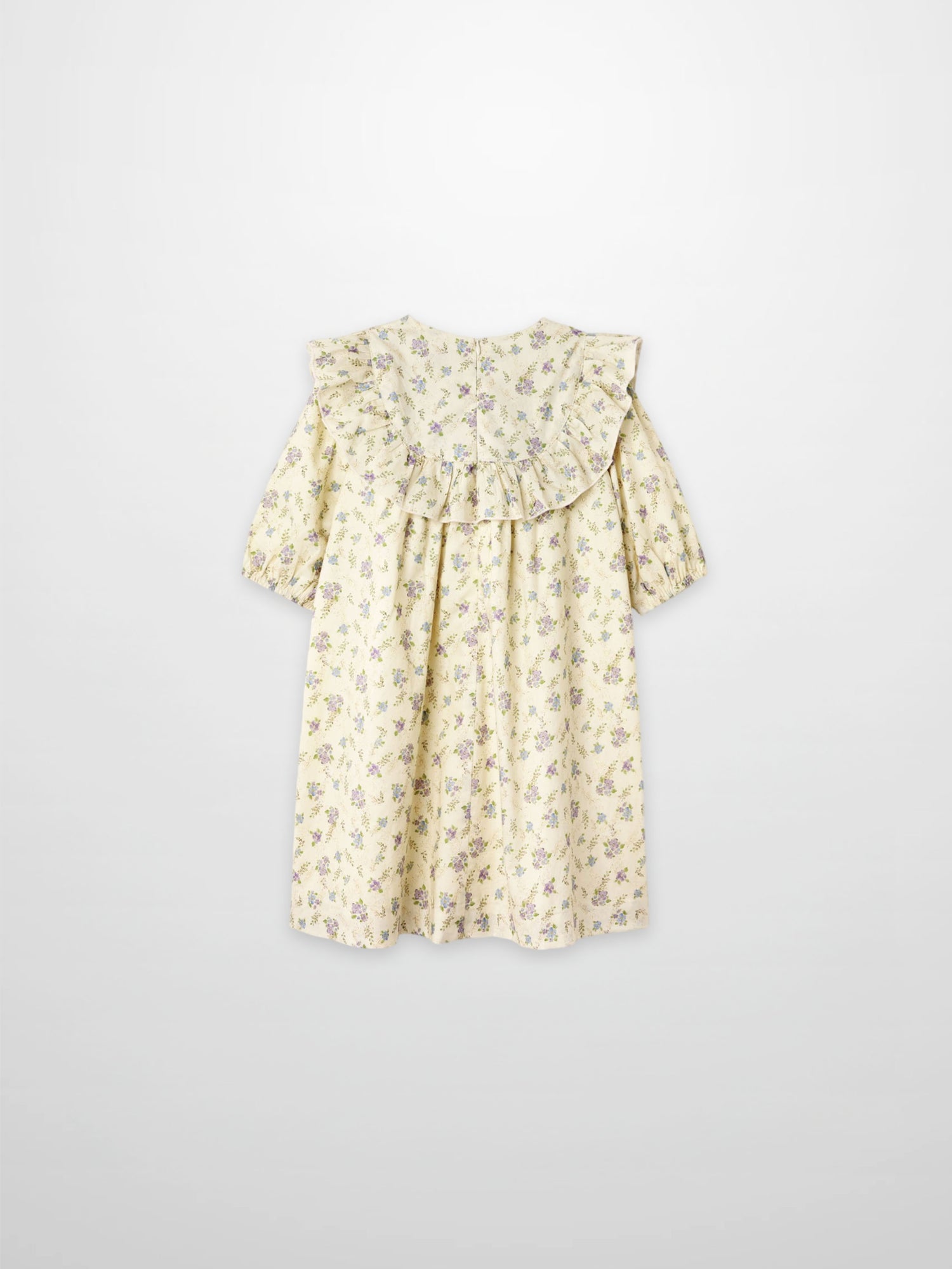 Ivory Flower Dress - 3/4 Sleeve