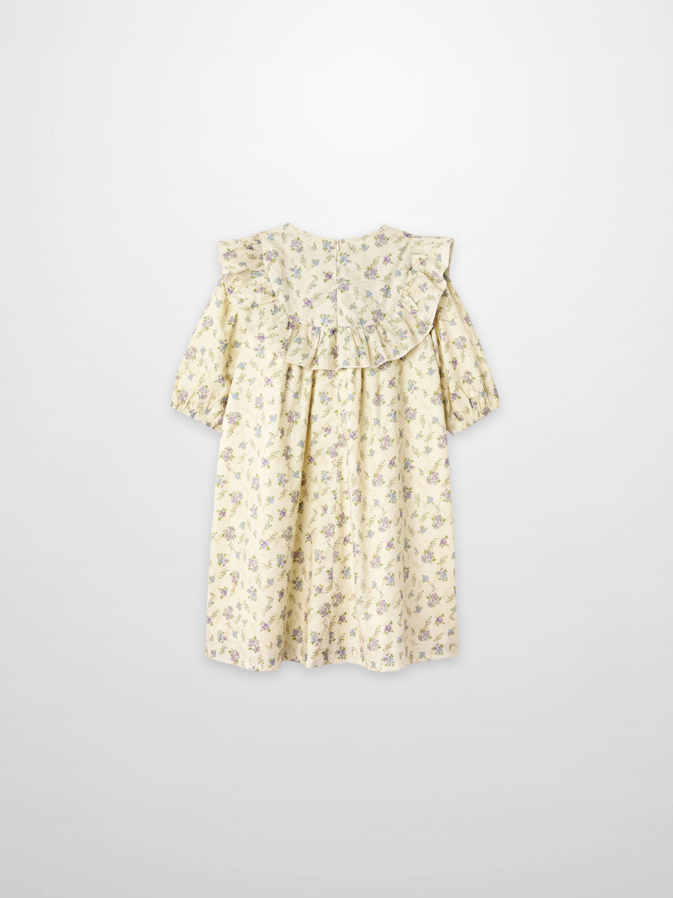 Ivory Flower Dress - 3/4 Sleeve