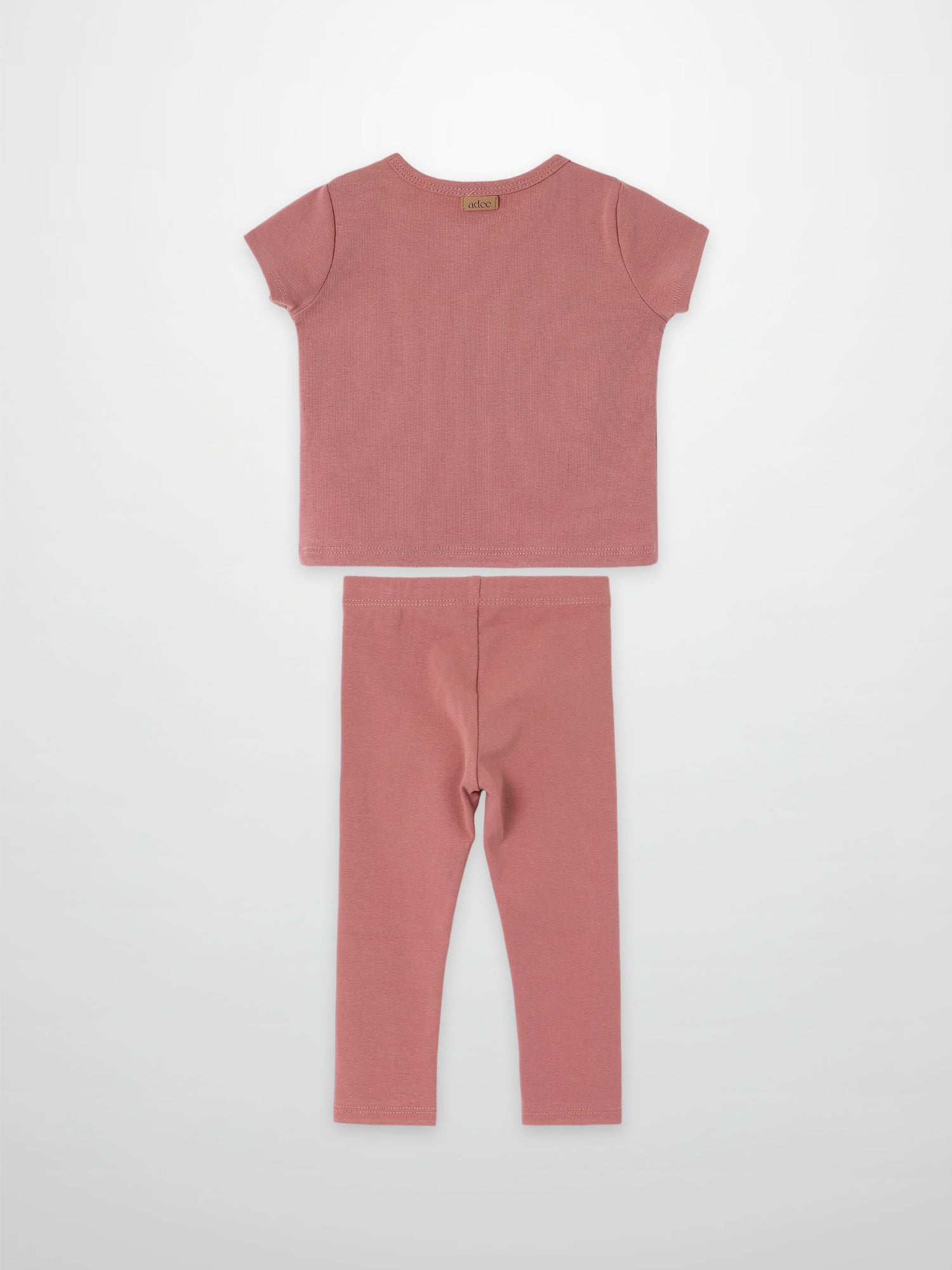 Cherry Frame Set by Adee: dusty pink two-piece little girls apparel (short-sleeve tee &amp; leggings)